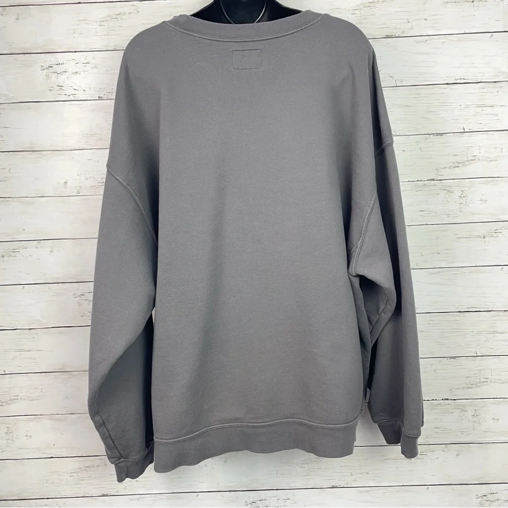 Daily Drills Oversized Crew Neck Sweatshirt Unisex M/L Vintage Black - Picture 8 of 15